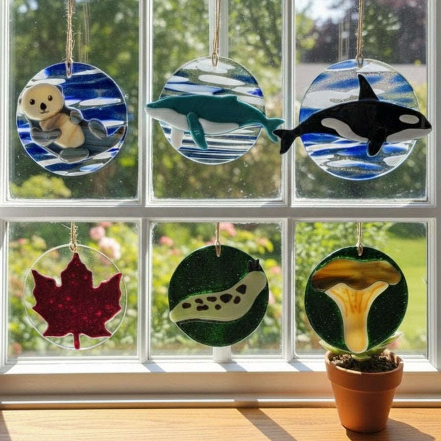 West Coast Wonders: Handmade Fused Glass Suncatchers