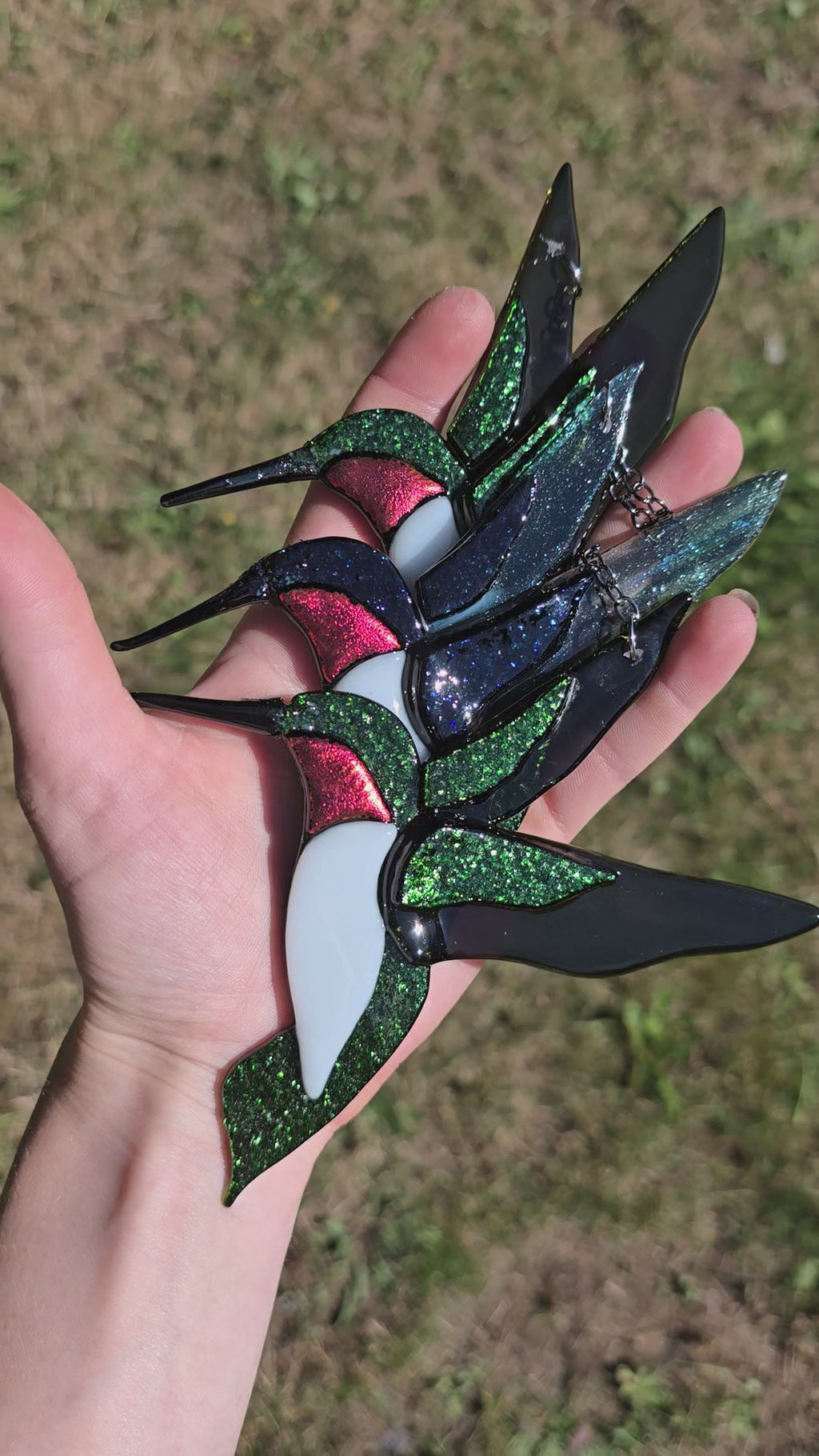 Handmade Fused Glass Hummingbird