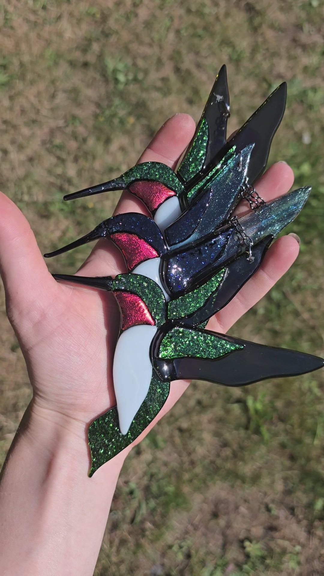 Handmade Fused Glass Hummingbird