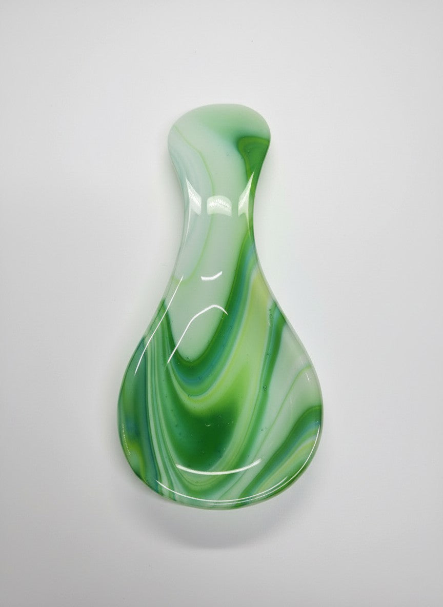 Handcrafted Fused Glass Spoon Rests – 10" Artisan Kitchenware