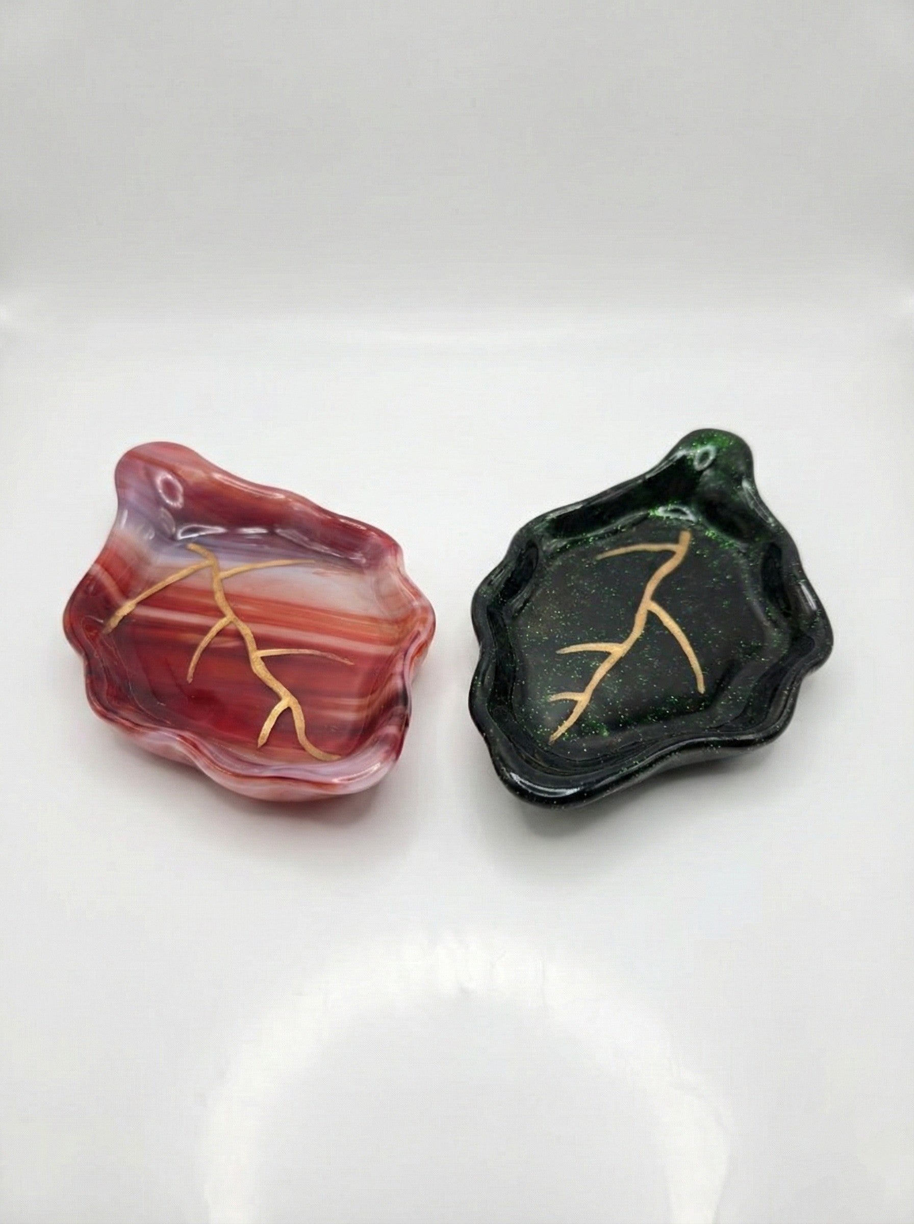 Gilded Forest: Fused Glass Leaf Trays