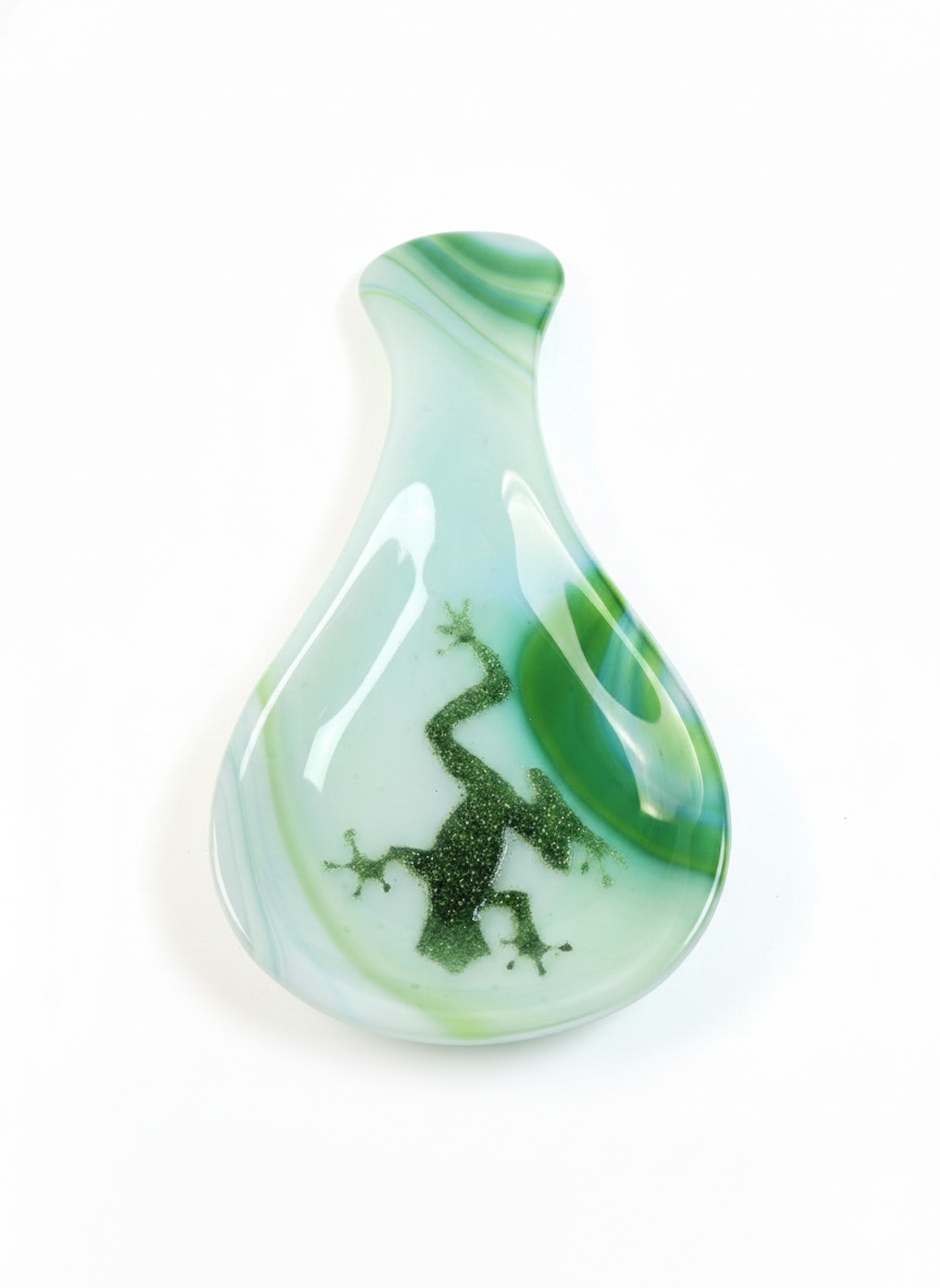 Handcrafted Fused Glass Spoon Rests – 10" Artisan Kitchenware