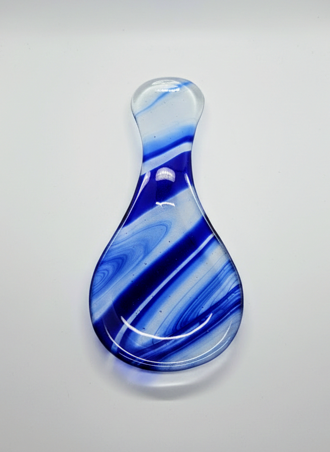 Handcrafted Fused Glass Spoon Rests – 10" Artisan Kitchenware
