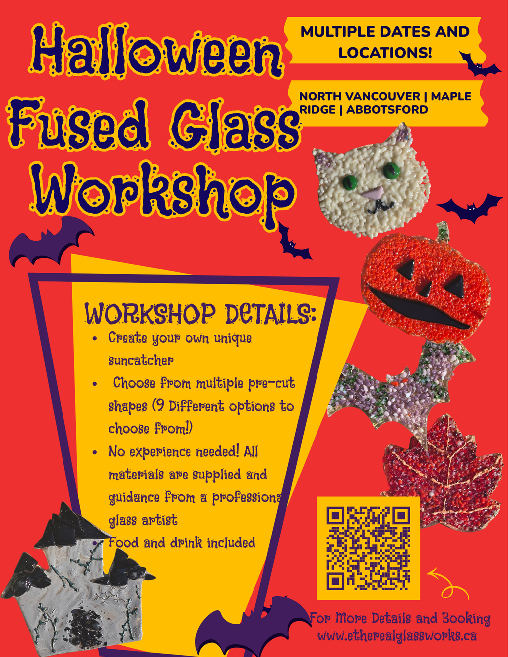 HALLOWEEN "Glass and Grounds" Fused Glass Workshop- North Vancouver