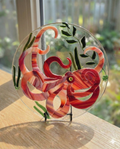 "The Guardian of the Kelp" – 11.5" One of a Kind Fused Glass Octopus